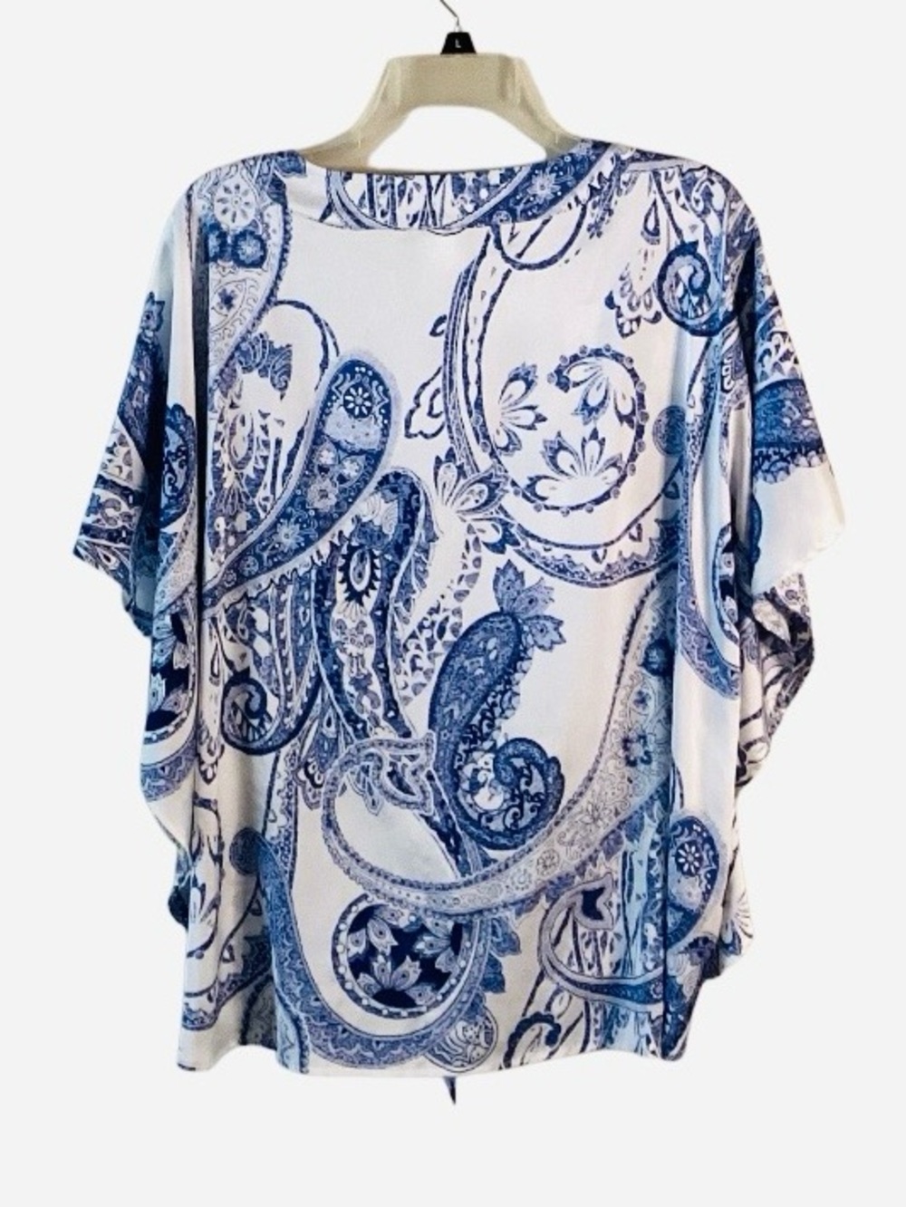 Chico’s Paisley Silky Lightweight Front Tie Blouse Large - Picture 7 of 11